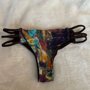 San Lorenzo Reversible Braided Thong Bikini Bottoms Size XS